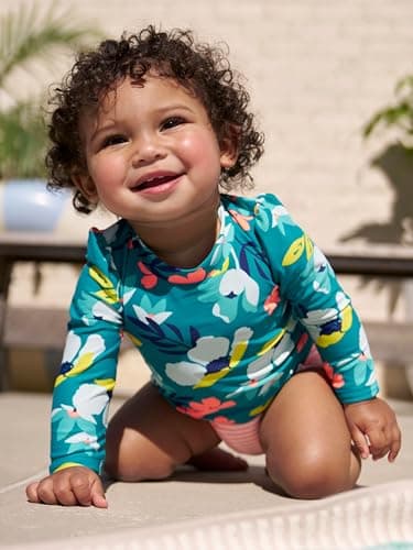 Simple Joys by Carter's Baby Girl's 2-Piece Rashguard Set Swimwear, Floral, 18 Months - Image 4