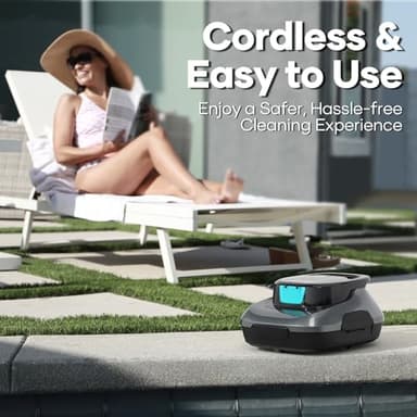 AIPER Cordless Automatic Pool Cleaner, Pool Vacuum with Auto- Parking, Lightweight, Ideal for Above Ground Flat Pool up to 860 sq.ft. (Renewed) - Image 7