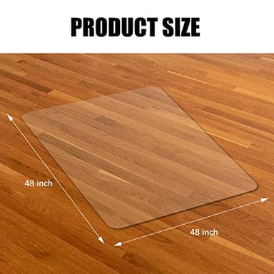 Kuyal Clear Chair mat for Hard Floors 48 x 48 inches Transparent Floor Mats Wood/Tile Protection Mat for Office & Home(48" X 48" Square) - Image 2