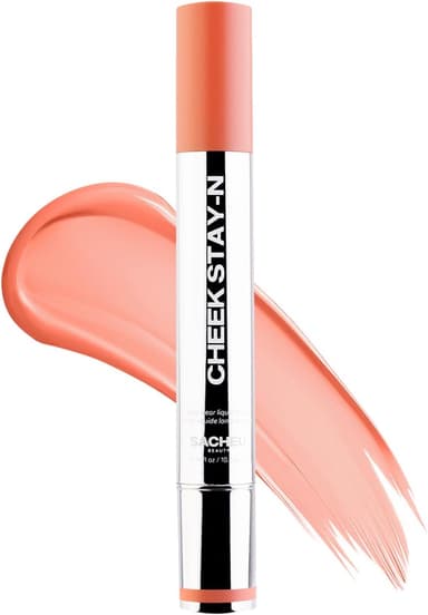 Sacheu Cheek STAY-N Liquid Blush for Cheeks — High Pigment, Buildable, Lightweight Cream Blush for Dewy & Radiant Flushed Cheeks — Long-lasting & Cruelty Free, I'm Playful - Image 2