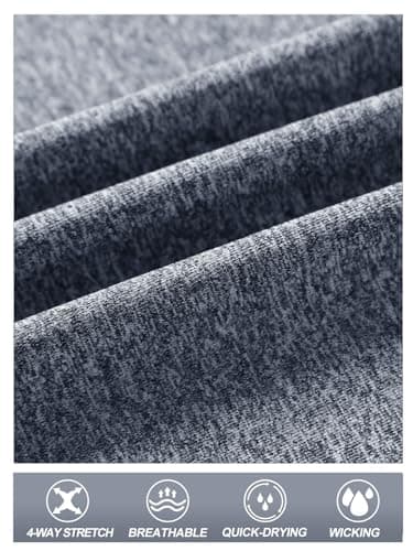 NORTHYARD Breathable 2.0™ Men's Athletic Workout Shirts Moisture Wicking Short Sleeve T-Shirt for Training Running BLUEHEATHER-M - Image 5