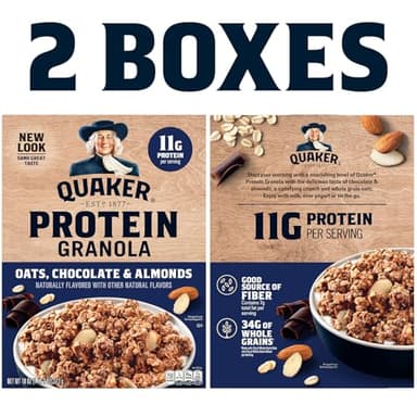 Quaker Protein Granola, Oats Chocolate, & Almonds, 18oz Boxes (2 Pack) - Image 4
