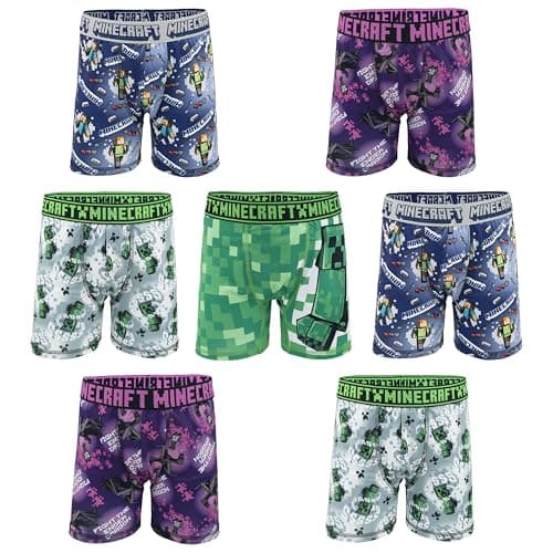 Minecraft Boys' Briefs and Boxer Briefs available in Multiple Pack Sizes in sizes 4, 6, 8, 10 and 12 - Image 1