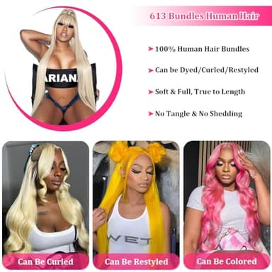 HELLOSH 613 Bundles Human Hair 24 26 28 Inch Blonde Straight Bundles Human Hair 100% Unprocessed 12A Brazilian Virgin Hair 3 Bundles Human Hair Straight 613 Quick Weave Bundles - Image 5