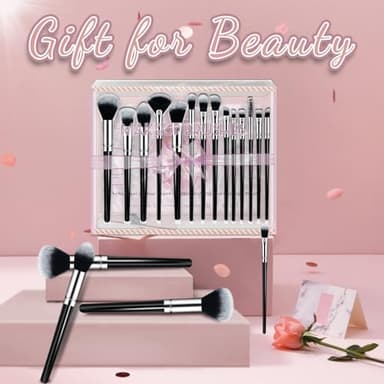 Makeup Brush Set, Premium Synthetic 14 Pcs Makeup Brushes, Travel Makeup Brush Set for Foundation, Concealer, Blush and Eyeshadow Brush(Black) - Image 6