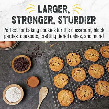 Checkered Chef Cooling Rack for Cooking and Baking - 11 ¾" x 17 Set of 2 Stainless Steel, Oven Safe Grid Wire Cookie Cooling Racks - Image 8