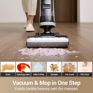 DREAME H14 Pro Wet Dry Vacuum Cleaner, 180° Lie-Flat Vacuum Mop, 140°F Washing and Fast Hot Air Drying, Powerful 18kPa Suction Floor Cleaner Machine, Easy GlideWheel Movement, Smart App Control - Image 2