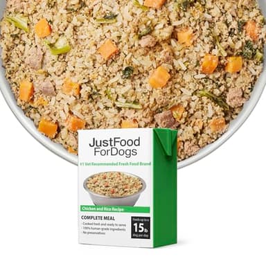 JustFoodForDogs Pantry Fresh Wet Dog Food, Complete Meal or Topper, Chicken & White Rice Human Grade Recipe - 12.5 oz (Pack of 6) - Image 1