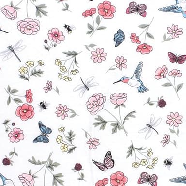 Hudson Baby Unisex Baby Cotton Changing Pad Cover, Hummingbird Garden, One Size - Image 2