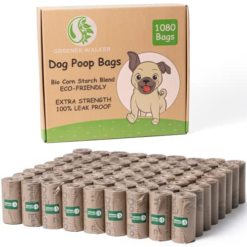 GREENER WALKER Poop Bags for Dog Waste, 1080 Doggy Waste Bags Extra Thick Strong 100% Leak-Proof (Brown) - Image 1