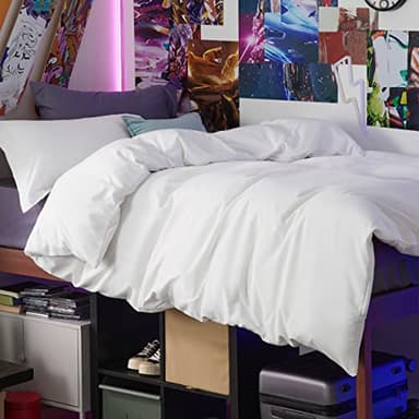 Bedsure Duvet Cover Twin/Twin XL Size - Soft Double Brushed Bedding Set for Kids & Adults, Zipper Closure, 2 Pieces, Includes 1 Duvet Cover (68"x90") & 1 Pillow Sham, NO Comforter, White - Image 3