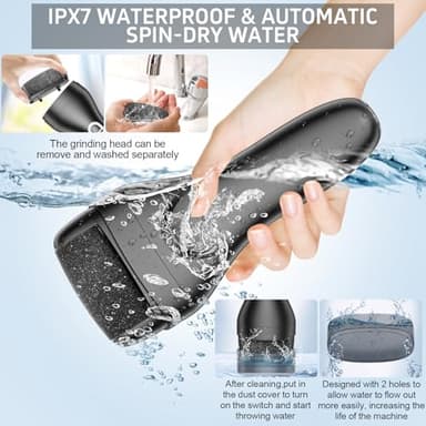 Electric Callus Remover for Feet,Rechargeable Electronic Foot File Pedicure Tools,Professional Waterproof Foot Scrubber File,Portable Pedi Feet Care for Cracked Heels &Dead Skin with LCD Display - Image 5