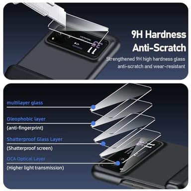 BSNRM for Motorola Razr 2023 Case Full Body Cover & Magnetic Hinge Protection & Ultra Thin Matte PC Shockproof Phone Cover Smartphone Case for Moto Razr 2023 (Black) - Image 3