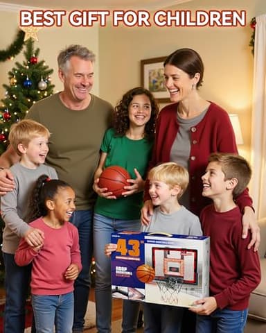 Indoor Basketball Hoop Pro, Mini Basketball Hoop Over The Door with LED Light/Scoreboard/4 Balls- Upgraded Anti-Impact Backboard, Basketball Toys Gifts for 6 7 8 9 10 11 12 Year Old Boys - Image 8