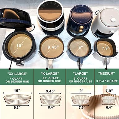 Ninja Power XL Gourmia Air Fryer Disposable Paper Liners - 200pcs, 9 Inch Round Parchment Liners for 4/5/6 qt Air Fryers, Baking Paper for Oven & Microwave - Image 3