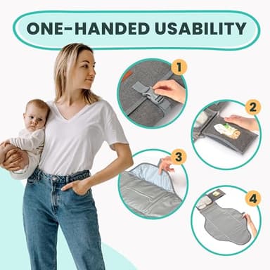 Portable Changing Pad for Baby – Soft, Comfortable Portable Diaper Changing Pad with Wipes Pockets, Waterproof and Easy to Clean – Baby Registry Search, new born baby essentials must haves, baby stuff - Image 8