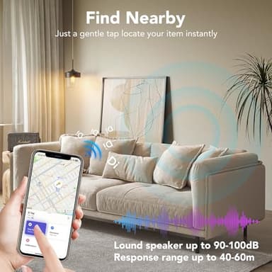 Air Tag (Black) 4-Pack, Bluetooth Tracker Work with Apple Find My (iOS Only), Key Finder and Item Locator Smart Tag with Key Ring/Lanyard, Tracker Tag for Keys/Luggage/Wallet, Replaceable Battery - Image 3