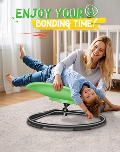 FERUERW Spinning Chair for Autistic Kids, Sensory Swivel Chair, 220LBS Weight Capacity, Sensory Toy for Children with ADHD/Autism, Training Body Coordination, 3+ Years (Light Green) - Image 7