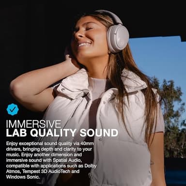 JLab JBuds Lux ANC Wireless Headphones, Mauve, Hybrid Active Noise Cancelling, Customizable Sound, Spatial Audio Compatible, Premium Over-Ear Bluetooth Headset - Image 2