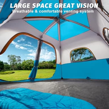 UNP Camping Tent 8 Person, Waterproof Windproof Family Tent with Rainfly Easy Set up-Portable Dome Tents for Camping 6-8 Person - Image 3