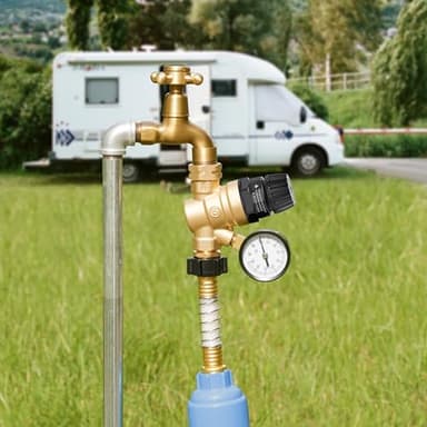 AOLINK RV Water Pressure Regulator Valve, Brass Lead-Free Adjustable Water Pressure Reducer with Gauge and Inlet Filter for RV Camper and Travel Trailer - Image 6
