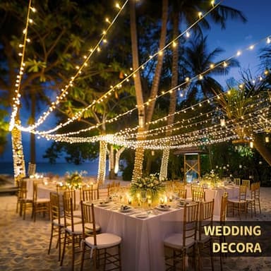 JMEXSUSS 168FT 600 LED Christmas Lights Outdoor Waterproof 8 Modes Warm White Christmas Tree Lights Plug in String Fairy Lights for Outside Indoor for Bedroom Wedding Party Holiday Xmas Decorations - Image 9