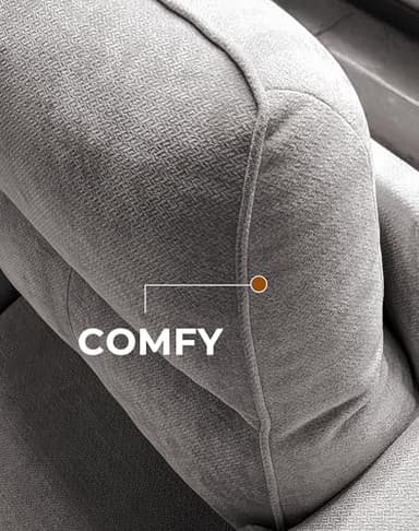 Upvilla 71.25" Modern Couches for Living Room, Deep Seat Sofa with 8” Cushion, Comfy 2-Seater Chenille Loveseat with Convertible Armrest, Removable Sofa Cover, High Leg(Light Gray) - Image 9