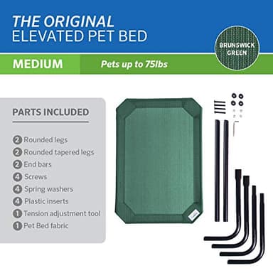 Coolaroo The Original Cooling Elevated Pet Bed, Medium, Brunswick Green - Image 5