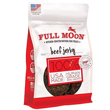 Full Moon Beef Jerky Healthy All Natural Dog Treats Human Grade Made in USA Grain Free 11 oz - Image 1