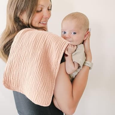 Konssy Muslin Baby Burp Cloths 6 Pack, Soft Absorbent 100% Cotton Burping Clothes for Newborns, Baby Boys and Girls, Unisex - Image 2