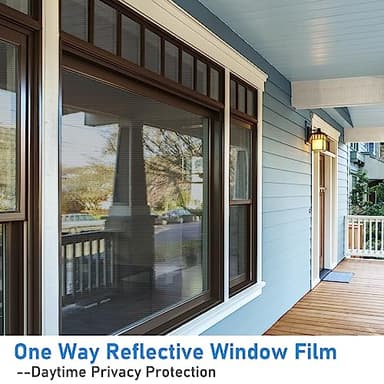 Coavas One Way Privacy Window Film,Reflective Home Glass Mirror Tint See Out Not in,Heat UV Blocking Static Cling for Office Front Door Daytime Privacy Covering, Blue-Silver,29.5x157.5 in - Image 9