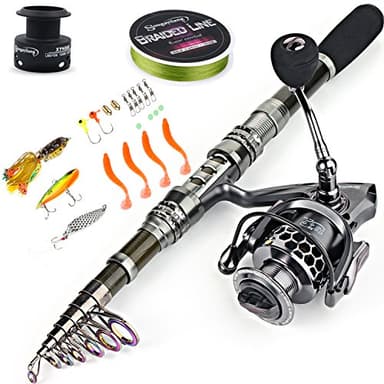 Sougayilang Fishing Rod Combos with Telescopic Fishing Pole Spinning Reels Fishing Carrier Bag for Travel Saltwater Freshwater Fishing-2.4M/7.87FT - Image 2