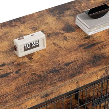HOOBRO Dog Crate Furniture for 2 Dogs, 63" Large Double Dog Crate Furniture with Divider, Wooden Indoor Kennel TV Stand for Medium Large Dogs, Rustic Brown BF55GW03 - Image 8