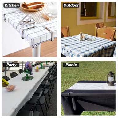 TriPole Tablecloth Clips 32 Pack Picnic Table Clips, Stainless Steel Table Cloth Holder Clips for Outdoor Tables, Metal Tables Cover Skirt Clamps for Camping Dining Wedding Graduation Party Essential - Image 3