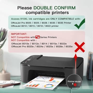 910XL Ink Cartridges for HP Printers Compatible with HP 910 Ink Cartridges Combo Pack 910 XL Ink 910XL Black and Color Combo Pack HP910 Use with OfficeJet 8020 8025 8035 Printers (4 Pack) - Image 6