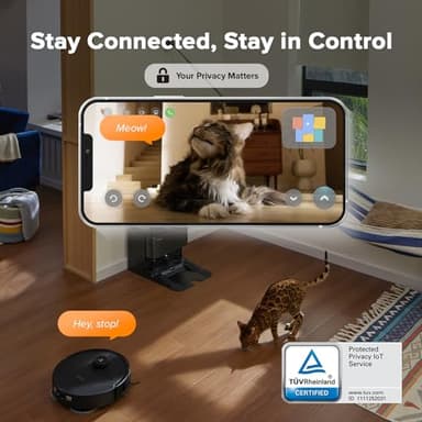 roborock Qrevo Master Robot Vacuum and Mop Combo, 10,000Pa Suction, FlexiArm Design Side Brush & Mop, Auto Mop Washing & Drying, Self-Emptying&Refilling, Dock Self-Cleaning, Obstacle Avoidance, Black - Image 7