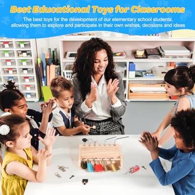 INIFEIDALA Montessori Screwdriver Board Set-Lock and Key Toy,Montessori Busy Board Toys for 3 4 5 Year Old,Kids Tool Set,Preschool Learning Sensory - Fine Motor Skills - STEM Toys - Image 5