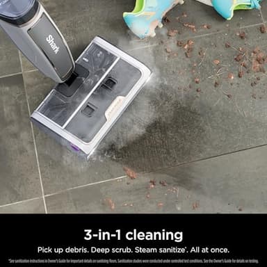 Shark Steam Pickup 3-in-1 Steam Mop Picks Up Debris, Deep Scrubs, & Steam Sanitizes - All At Once, Lightweight Steam Cleaner for Home, Steam Cleaner for Hardwood, Tile & Laminate, White, SD205CCO - Image 2