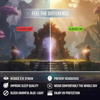 Titan Ultimate Blue Light Blocking Computer Glasses – Screen Protection & Night Driving Eyewear with UV400 & Anti‑Glare - Image 5