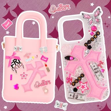 2380 Pcs Junk Phone Case Charms Kit,Charms for Customizing Diy Cases ，With Nail Accessories,Cute Bow,Flatback Pearls,Star,Love, Candy,Letter Beads,Cute Aesthetic Big Decor for Personalization - Image 6