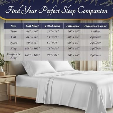 DECOLURE 100% Viscose Derived from Bamboo Sheets Queen Size 4pcs - Ultra Soft & Luxuriously Cooling, 17" Deep Pocket, Double Stitching, Perfect for Hot Sleepers - Queen Bed Sheets (White) - Image 7