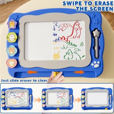 Large Magnetic Drawing Board for Toddlers, Magnetic Doodle Board for Kids, Etch A Sketch Magnet Erasable Writing Pad, Preschool Education Travel Toys for Kids Boys Girls Age 3 4 5 6 7 8 Years Old - Image 6