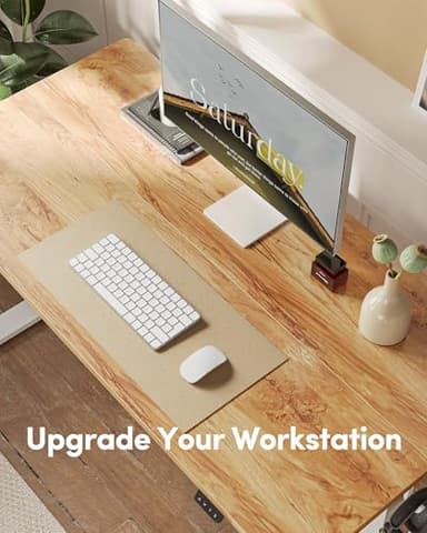 FEZIBO Electric Standing Desk, Height Adjustable Stand up Desk, 60 x 24 Inches Sit Stand Home Office Desk, Computer Desk, Light Rustic Brown - Image 4