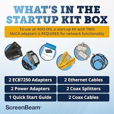 ScreenBeam Bonded MoCA 2.5 Network Adapter for Highest Speed Internet, Ethernet Over Coax - Starter Kit (Model: ECB7250K02) - Image 2