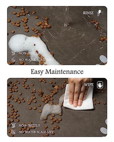 Pet Feeding Mat-Absorbent Dog Mat for Food and Water Bowl-No Stains Quick Dry Water Dispenser Mat-Dog Accessories Pet Supplies-Bowl for Messy Drinkers（Brown,23"x34" - Image 4