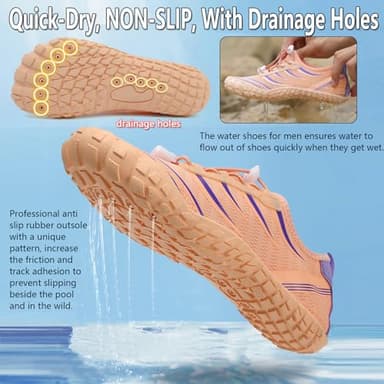 Water Shoes for Men Women Barefoot Shoes Quick Dry Aqua Outdoor Sports for Swim Pool Beach Surf Walk Water Yoga River Lake Hiking Kayaking - Image 3