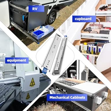 SLIDEWAY 260 Lbs Heavy Duty Locking Drawer Slides 1 Pair 12 14 16 18 20 24 26 30 32 40 Inch Full Extension Ball Bearing Sliding Rails Cabinet Runners Tracks RV Glides (53mm Wide with Lock)-16" - Image 7