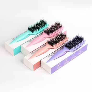Curly Hair Brush Defining, Vented Curl Defining Brush for Effortlessly Detangling Shaping and Styling Women's Men's Curls on All Wet or Dry Hair Types, Reduces Frizz (Purple) - Image 6