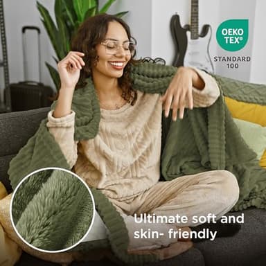 Bedsure Cypress Fleece Twin Blanket for Couch - GentleSoft Cozy Soft Blankets for Women, Cute Small Throws for Girls, 60x80 Inches - Image 4