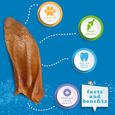 Jack&Pup Natural Half Pig Ears for Dogs Large, Pigs Ears for Dogs - Premium Dog Ear Treat - Dog Chew Treats for Large and Small Breeds (18 Pack) - Image 6